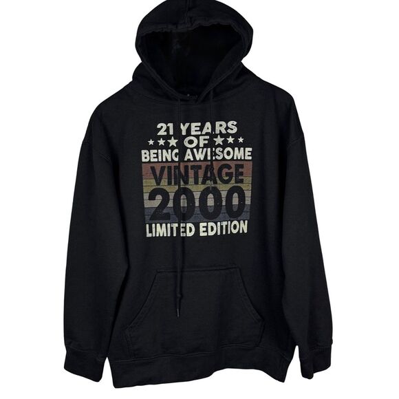Vintage 2000 Limited Edition 21 Years of Being‎ Awesome Hoodie Sweatshirt Sz Med - Picture 1 of 8